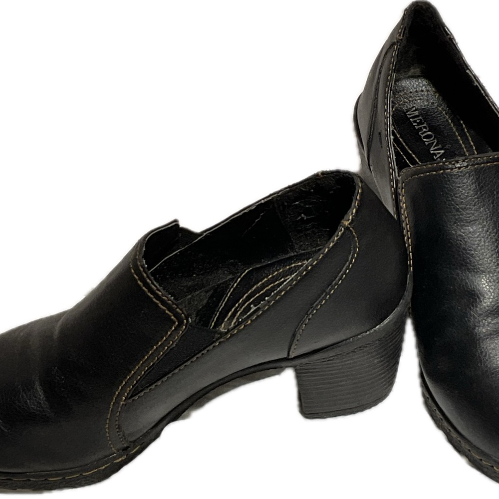 Merona Black Leather Mules